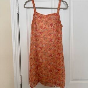 Dry Goods Floral Mini Dress - Orange and Pink